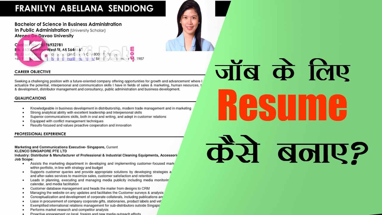 resume writing kya hai